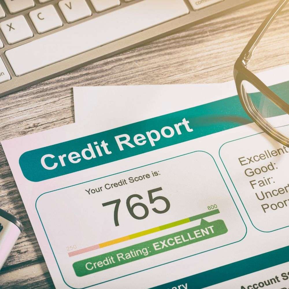 Company credit report showing business financial score